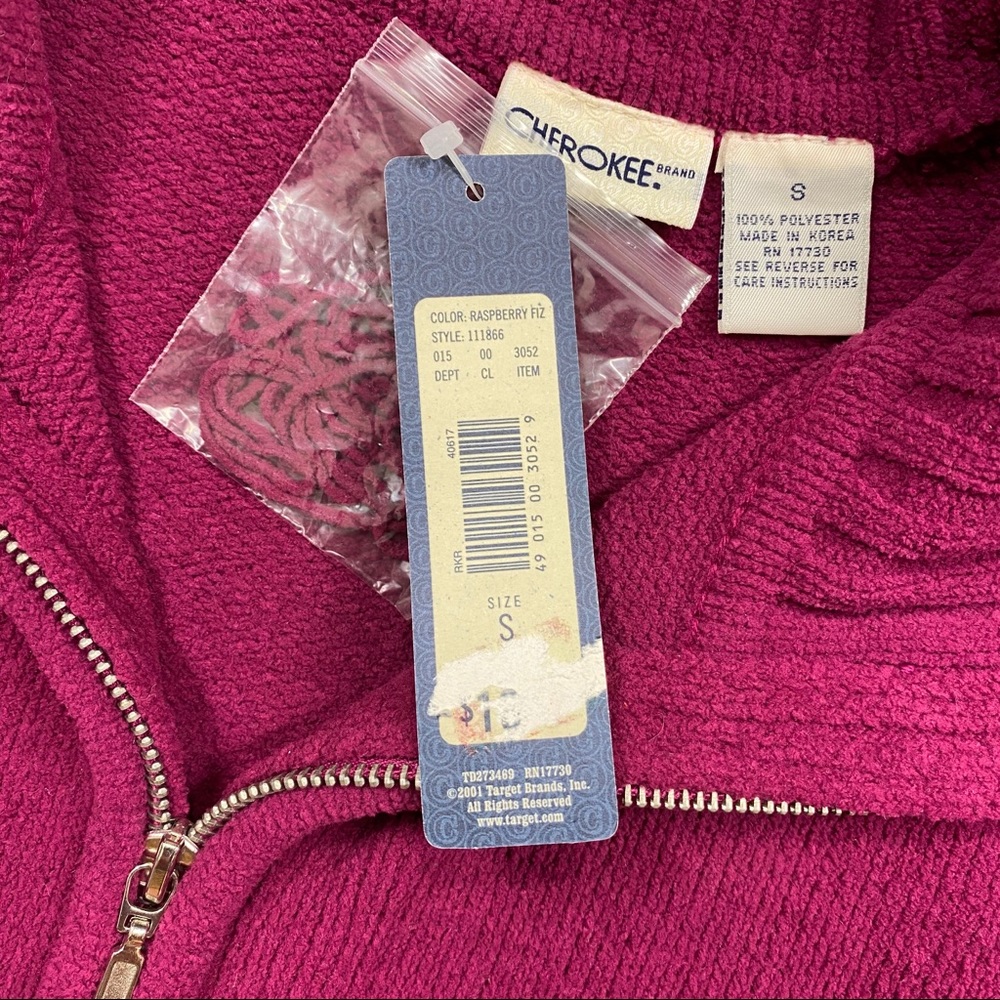 Cherokee Raspberry Fiz Zip Up Cardigan Sweater - Picture 10 of 10